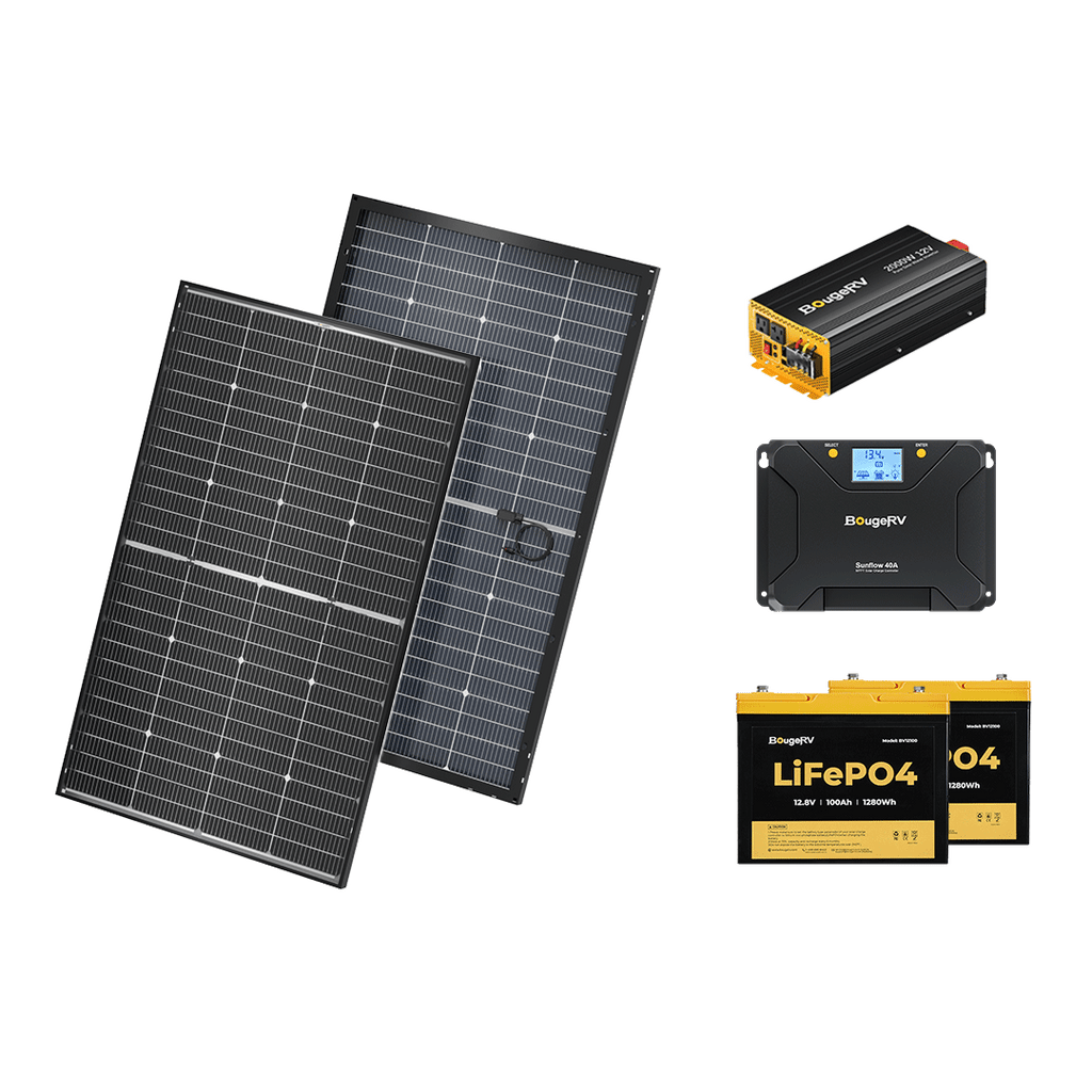 BougeRV 400 Watt 12V Rigid Solar System Kit