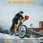 Dual Motors AWD 2000W Electric Bike for Adult 26'', UL2849 48V 60AH Removable Battery E-Mountain Bike 4'' Fat Tire up to 35Mph&200Miles Long Range off Road Ebike Beach Dual Hydraulic&Brakes E-Bicycle