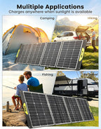 200 Watt Portable Solar Panel, 23.5% High Efficiency 200W Foldable Solar Panel Charger IP67 Waterproof Solar Panel Kit W/Dc XT60 MC4 Anderson Output for Home Farm Camping RV Power Station