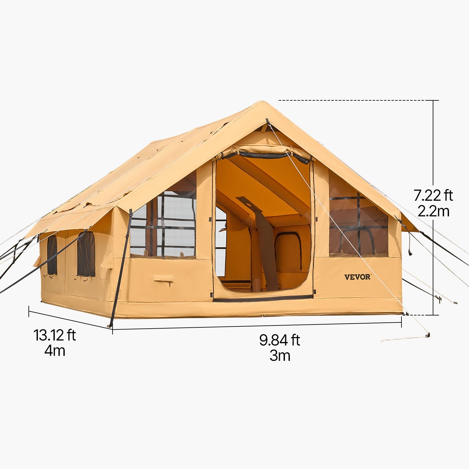 VEVOR Inflatable Tent for Family Camping Tent 5-8 Person Glamping with Hand Pump