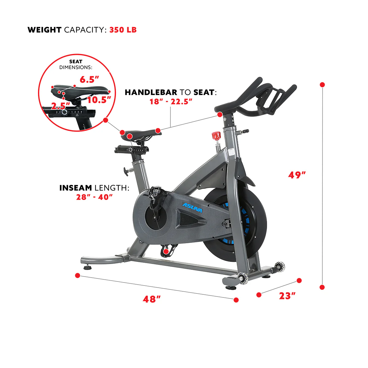Sunny Health & Fitness Magnetic Chain Drive Turbo Commercial Indoor Cycling Trainer Exercise Bike
