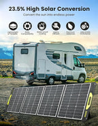 200 Watt Portable Solar Panel, 23.5% High Efficiency 200W Foldable Solar Panel Charger IP67 Waterproof Solar Panel Kit W/Dc XT60 MC4 Anderson Output for Home Farm Camping RV Power Station