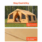 VEVOR Inflatable Tents for Camping 8-12 Person Glamping Window Tent W/ Hand Pump
