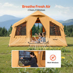 VEVOR Inflatable Tents for Camping 8-12 Person Glamping Window Tent W/ Hand Pump