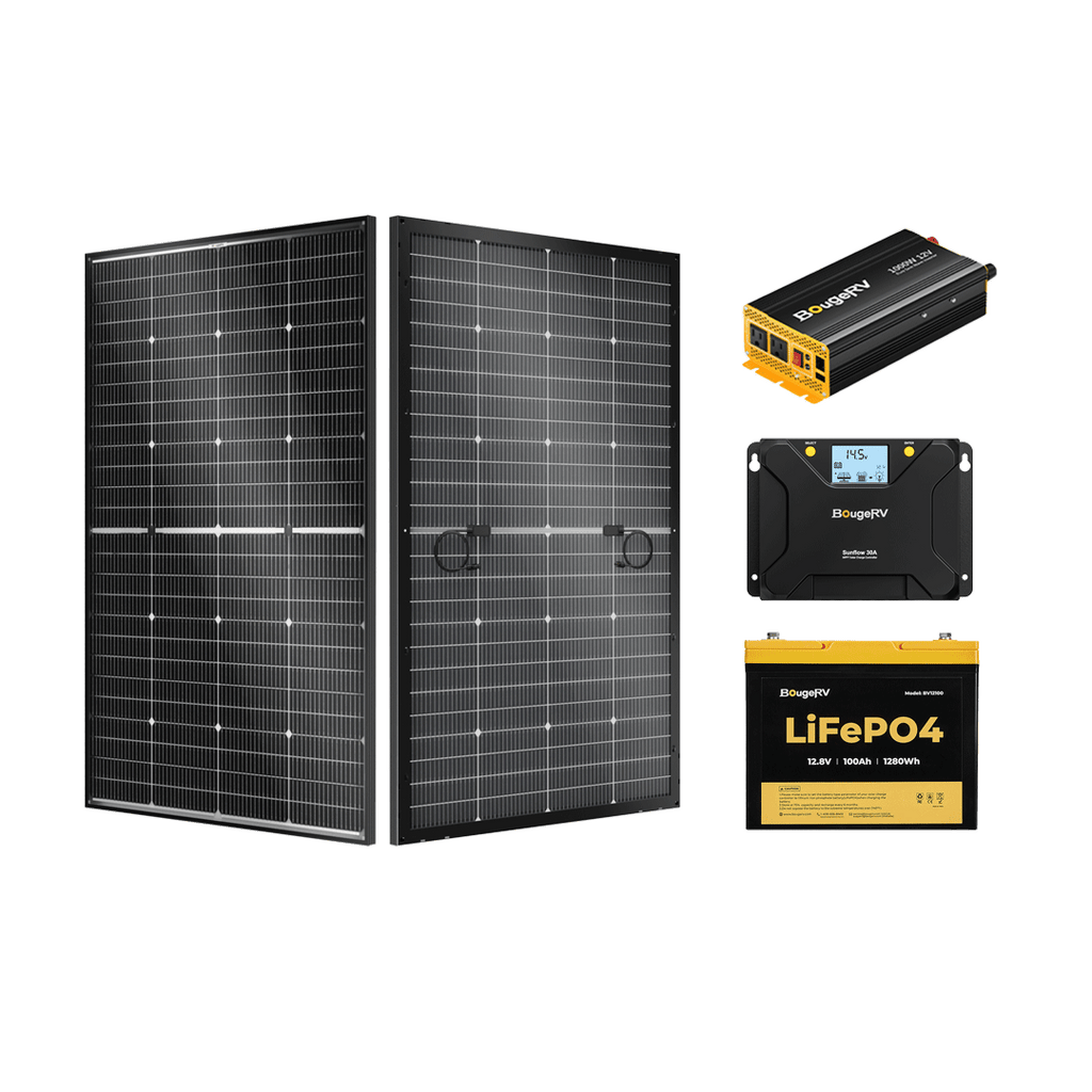 BougeRV 200W 12V Rigid Solar System Kit